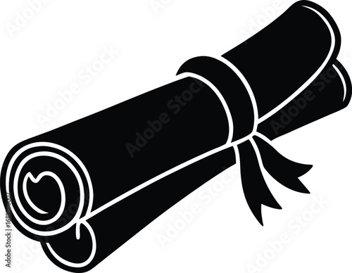 Ancient scroll tied with ribbon vector illustration scalable eps graphic transparent background