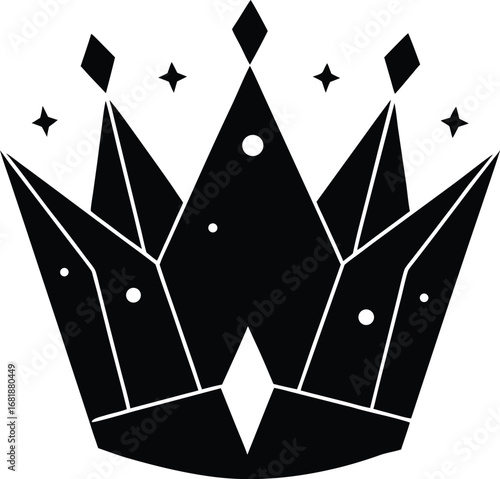 Enchanted gemstone crown regal emblem majestic royalty symbol vector illustration transparent background
