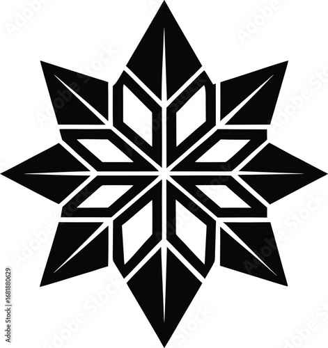 Elegant frozen snowflake jewel vector illustration scalable eps icon transparent background