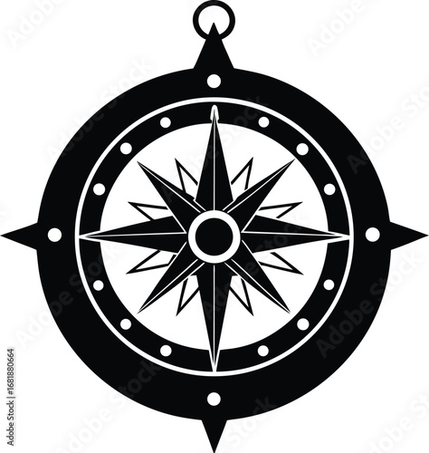 Elegant golden compass illustration with sparkling gemstones vector graphic transparent background