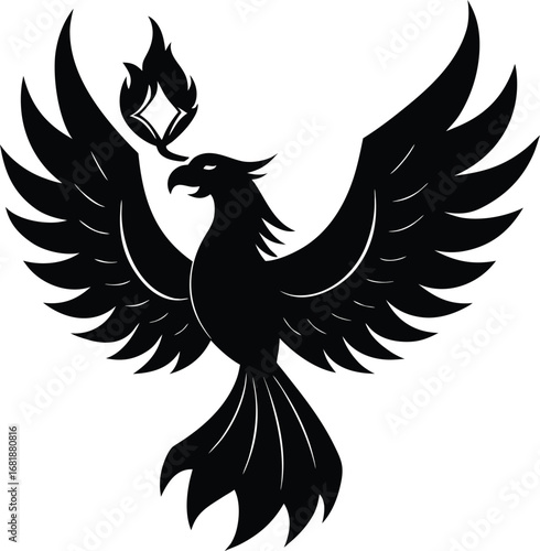 Golden phoenix fire jewel vector illustration scalable eps icon transparent background
