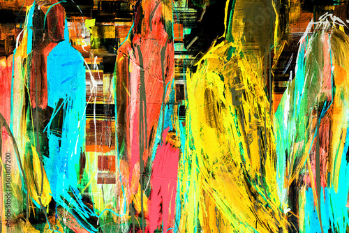 Fragment from painted canva...