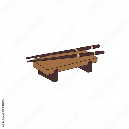 Brown Wooden Chopsticks on a Rest