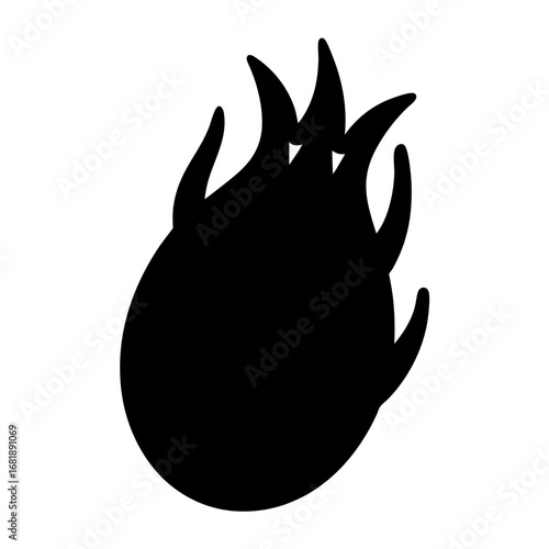 Silhouette of a Mysterious and Exotic Dragon Fruit with Unique Spikes