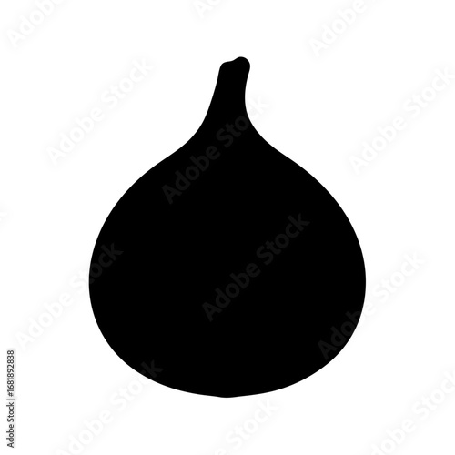 Black silhouette of an onion or similar bulbous vegetable shape