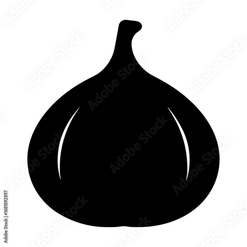 Minimalist black fig illustration, a simple and elegant fruit depiction