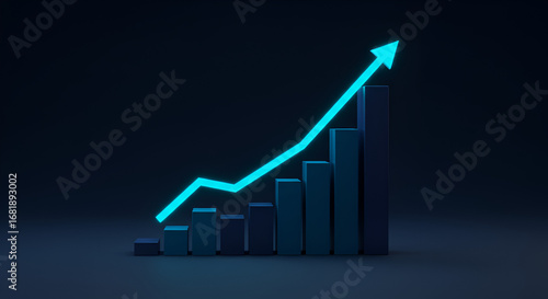 business graph with arrow