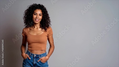 Woman portrait with curly hair