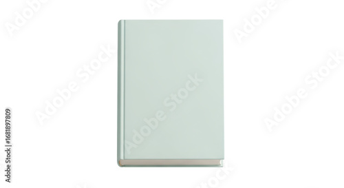 Isolated light blue blank hardcover book mockup, novel reading textbook, education concept