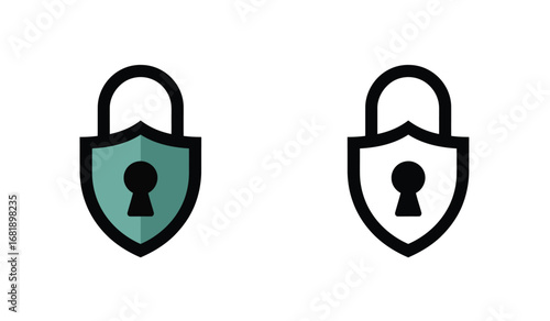 Two Padlock Icons Symbolizing Security and Protection with Different Styles and Colors