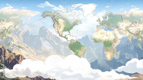 World map artistic illustration