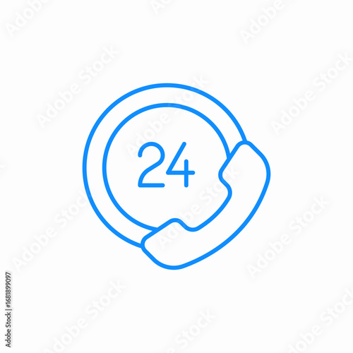 24hours support icon sign vector