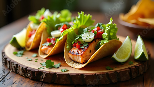 Grilled salmon tacos