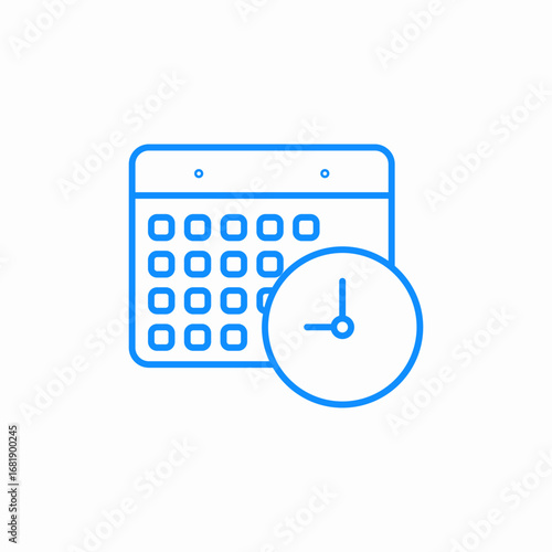 date and time icon sign vector