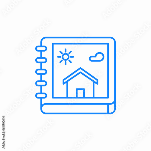 home catalogue icon sign vector