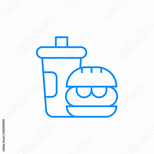 lunch burger drink icon sign vector