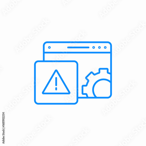 settings alert page icon sign vector