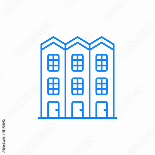 triplet buildings icon sign vector