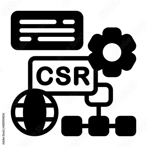 CSR Strategy Semi Solid Vector Icon