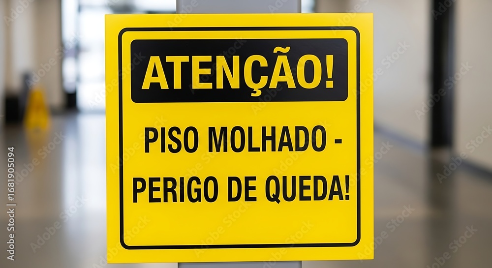 Fototapeta premium Wet Floor Caution Sign.