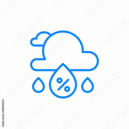 precipation percentage icon sign vector