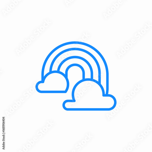 rainbow clouds icon sign vector