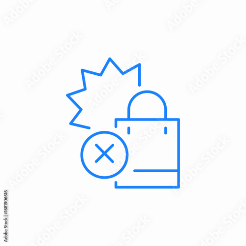 remove from bag icon sign vector