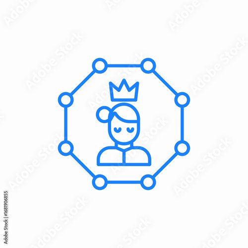 royal person crowned icon sign vector