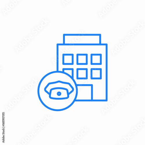 security building monitoring icon sign vector