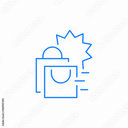 shopping bag explosion icon sign vector