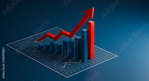 business graph and arrow