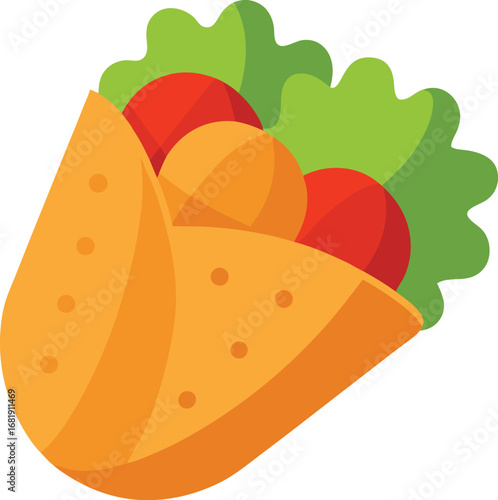 Tasty Wraps with Lettuce and Tomato on Transparent Background