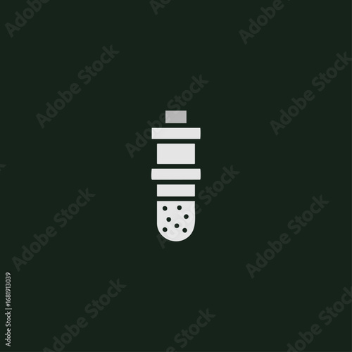 Test tube icon logo flat vector design