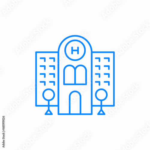 hospital building structure icon sign vector