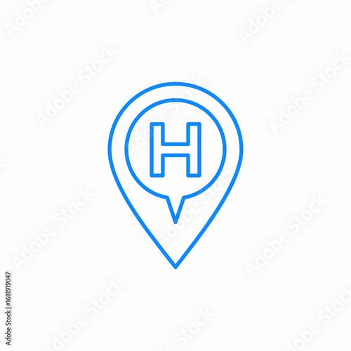 hospital location marker icon sign vector