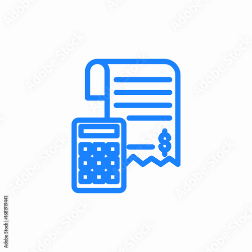invoice calculations icon sign vector