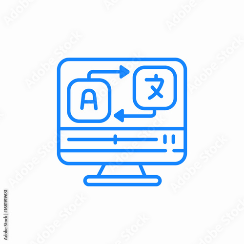 language translation video icon sign vector