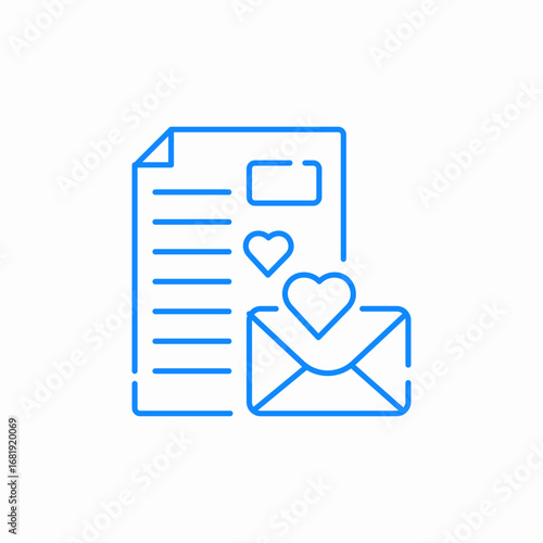 love letter document icon sign vector