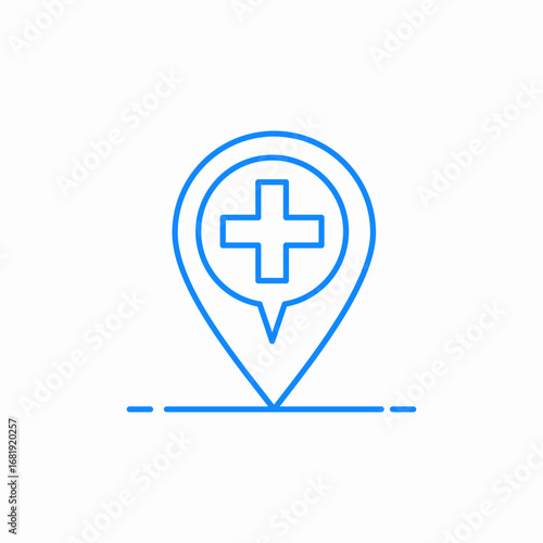 medical location pin icon sign vector