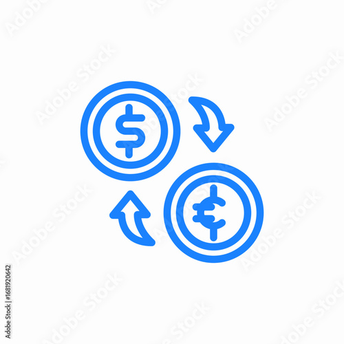 money exchange icon sign vector