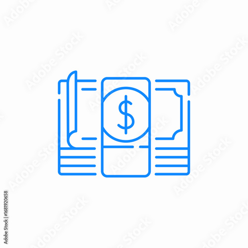 money banknotes dollars icon sign vector