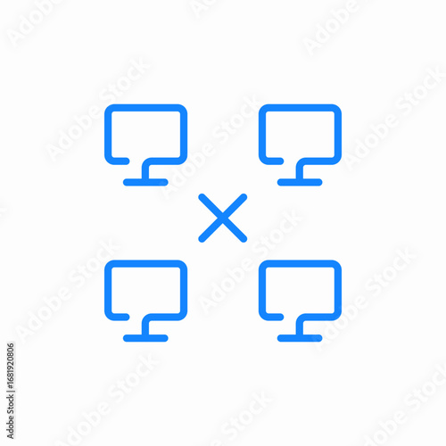 multi device conference call icon sign vector
