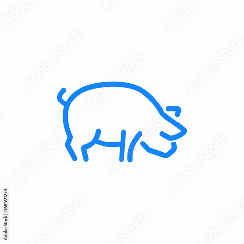 pig animal farming icon sign vector