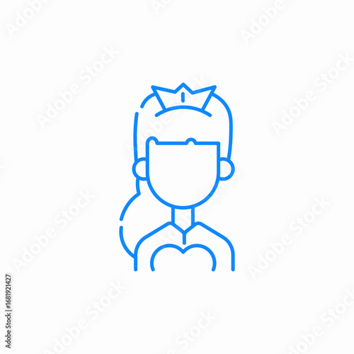 princess girl character icon sign vector