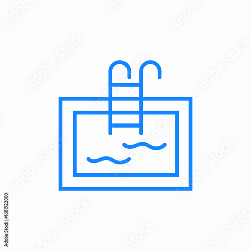 swimming pool ladder icon sign vector