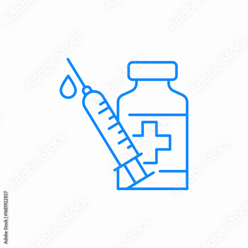 syringe vaccine vial icon sign vector