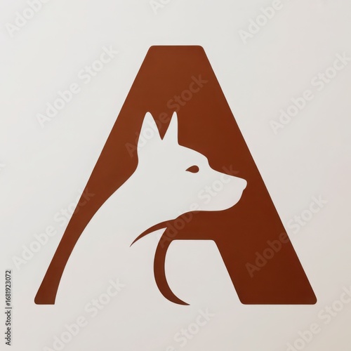 Modern letter a logo featuring a stylized dog silhouette