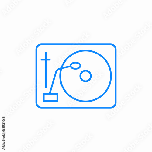 turntable dj music vinyl icon sign vector