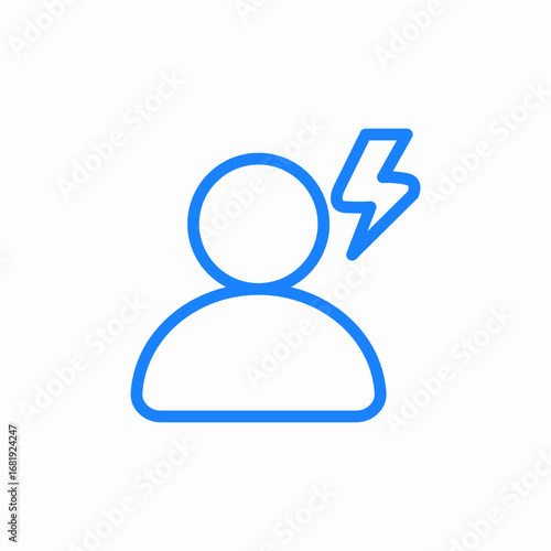 user flash thunder icon sign vector