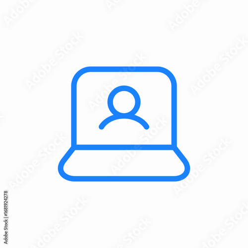 user online meeting icon sign vector